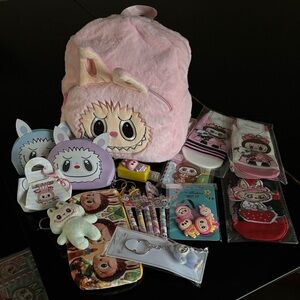 💝Cute Pink Monster Plush Kids medium Backpack w/ 17 monster accessories 💝